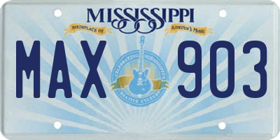 MS license plate MAX903
