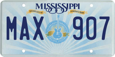 MS license plate MAX907