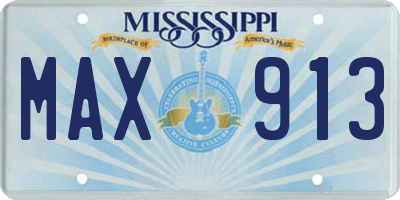 MS license plate MAX913