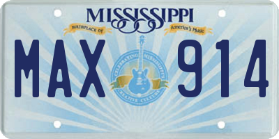 MS license plate MAX914