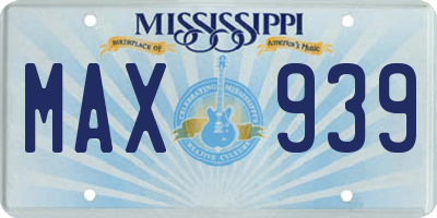 MS license plate MAX939