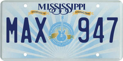 MS license plate MAX947