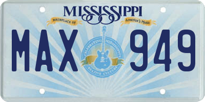 MS license plate MAX949