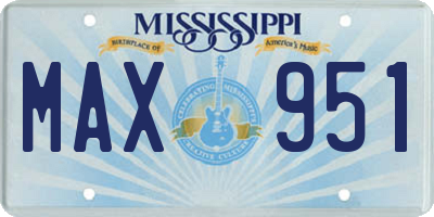MS license plate MAX951