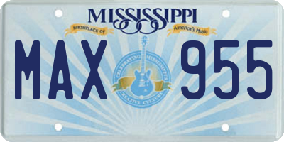 MS license plate MAX955