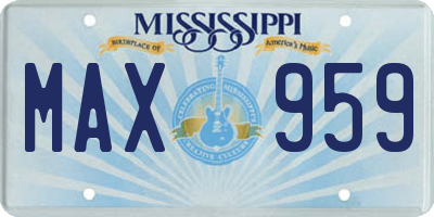MS license plate MAX959