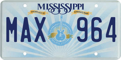 MS license plate MAX964