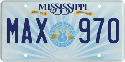 MS license plate MAX970