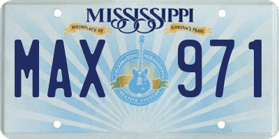 MS license plate MAX971