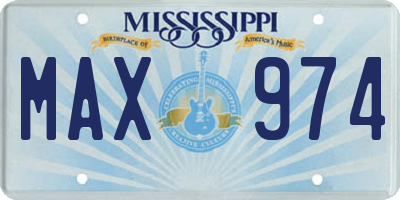 MS license plate MAX974