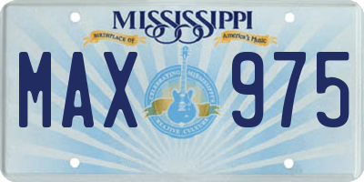 MS license plate MAX975
