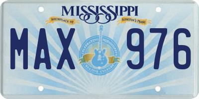 MS license plate MAX976