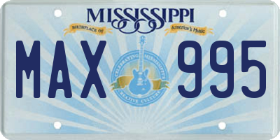 MS license plate MAX995