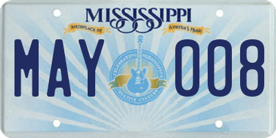 MS license plate MAY008