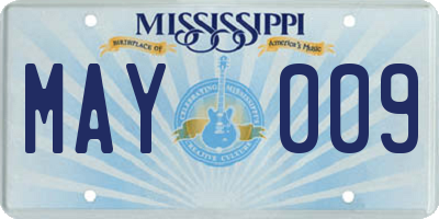 MS license plate MAY009