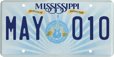 MS license plate MAY010