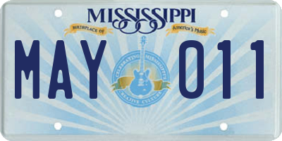MS license plate MAY011