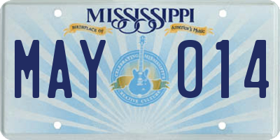 MS license plate MAY014