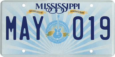 MS license plate MAY019