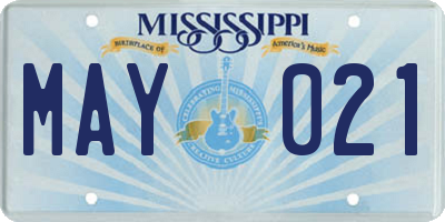 MS license plate MAY021