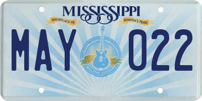 MS license plate MAY022