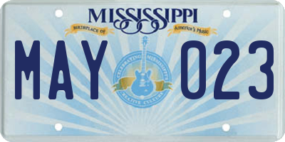 MS license plate MAY023