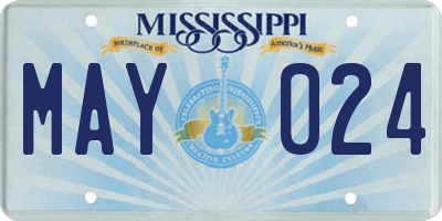 MS license plate MAY024
