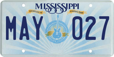 MS license plate MAY027