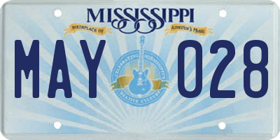 MS license plate MAY028