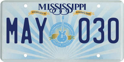 MS license plate MAY030