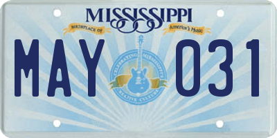 MS license plate MAY031