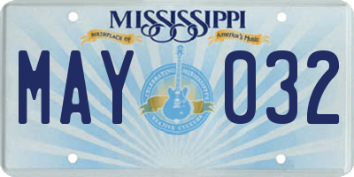 MS license plate MAY032