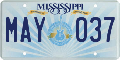 MS license plate MAY037