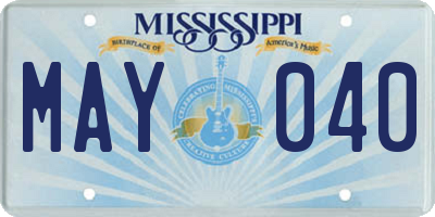 MS license plate MAY040