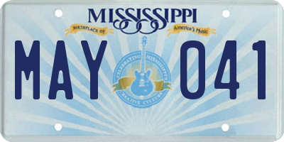 MS license plate MAY041