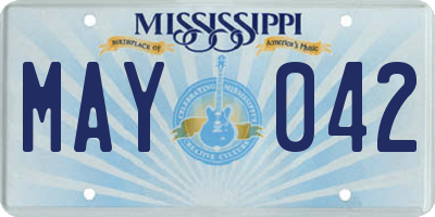 MS license plate MAY042