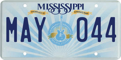 MS license plate MAY044