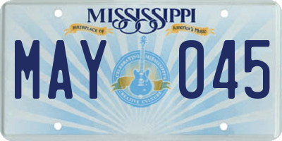 MS license plate MAY045