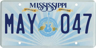 MS license plate MAY047