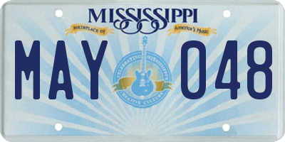 MS license plate MAY048