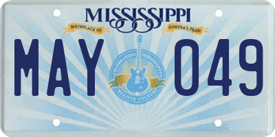 MS license plate MAY049