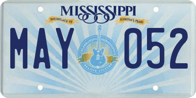 MS license plate MAY052