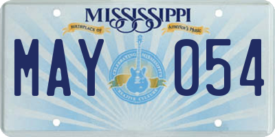 MS license plate MAY054