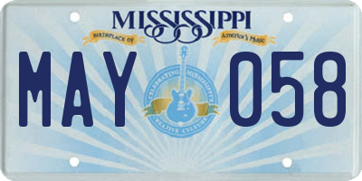 MS license plate MAY058
