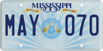 MS license plate MAY070