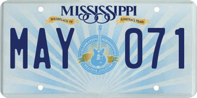 MS license plate MAY071