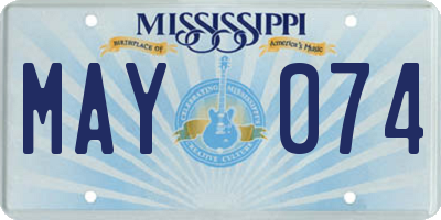 MS license plate MAY074