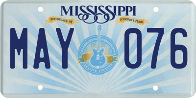 MS license plate MAY076