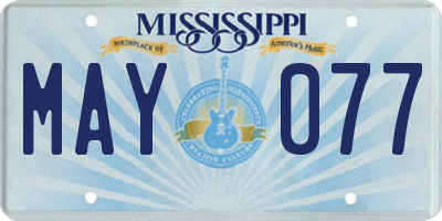MS license plate MAY077