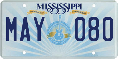 MS license plate MAY080
